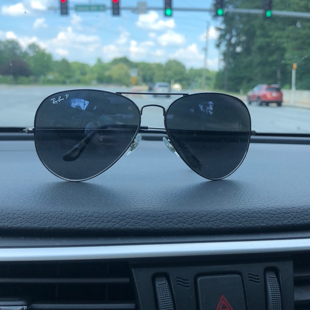 Ray Ban Aviators-polarized black metal